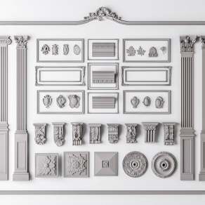 欧式古典石膏雕花3D模型下载